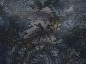 アンティーク　草花模様織り出し本場泥大島紬着物